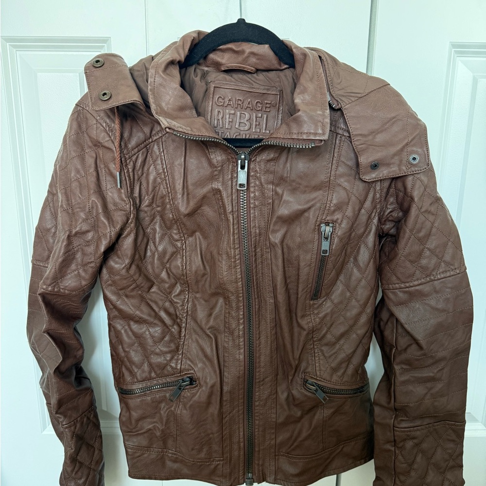 Garage Brown Quilted Bomber Jacket